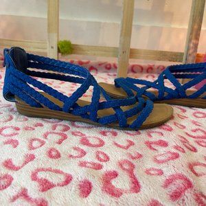 Carlos Blue Sandals, flats, size 6